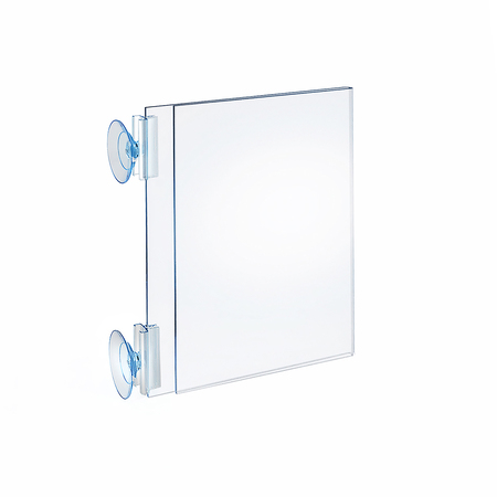 AZAR DISPLAYS Two-Sided Acrylic Sign Holder W/ Suction Cup Grippers 5.5"x8.5", PK10 106684